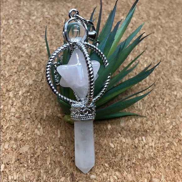 Rose quartz sacred Geometry rotating pendulum - Picture 4 of 11